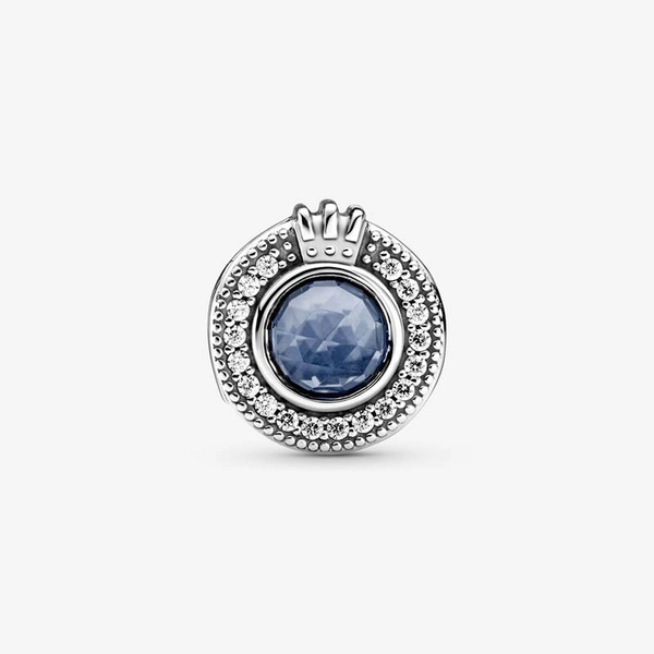 Funkelndes blaues Crown O Charm von PANDORA, Schneller Versand - Nordicspectra.de