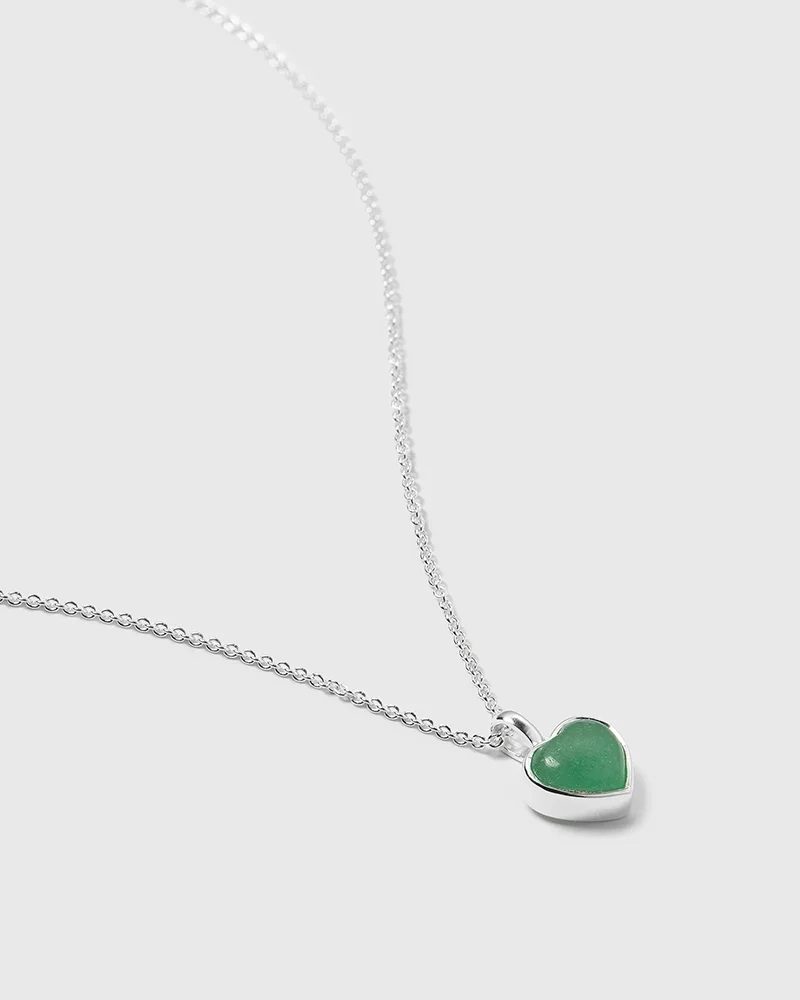La La Love Necklace Silver - Green Jade - Syster P - Snabb leverans & Gratis paketinslagning - Nordic Spectra
