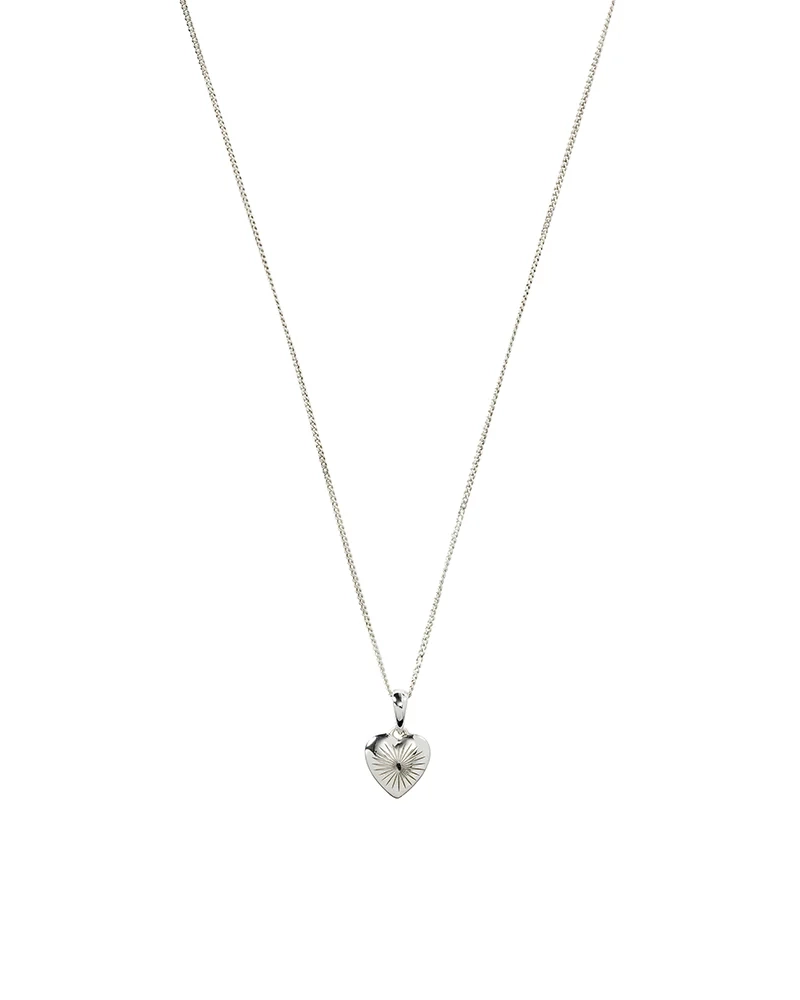Syster P - Sunburst Heart Necklace Silver