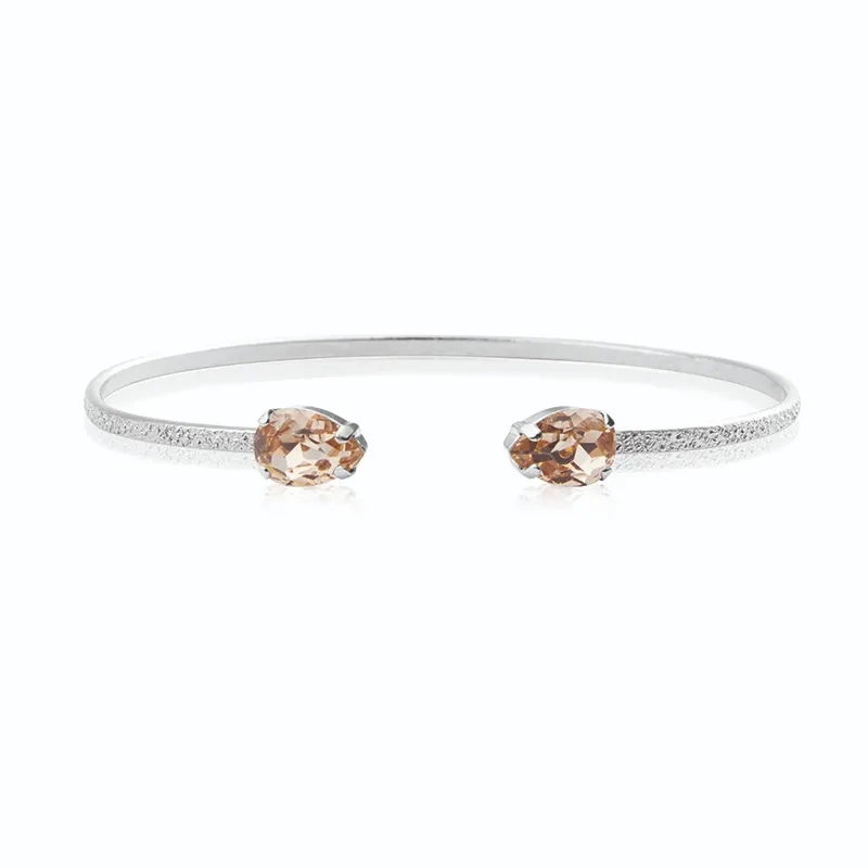 Caroline Svedbom - Petite Drop Bracelet Rhodium Light Silk