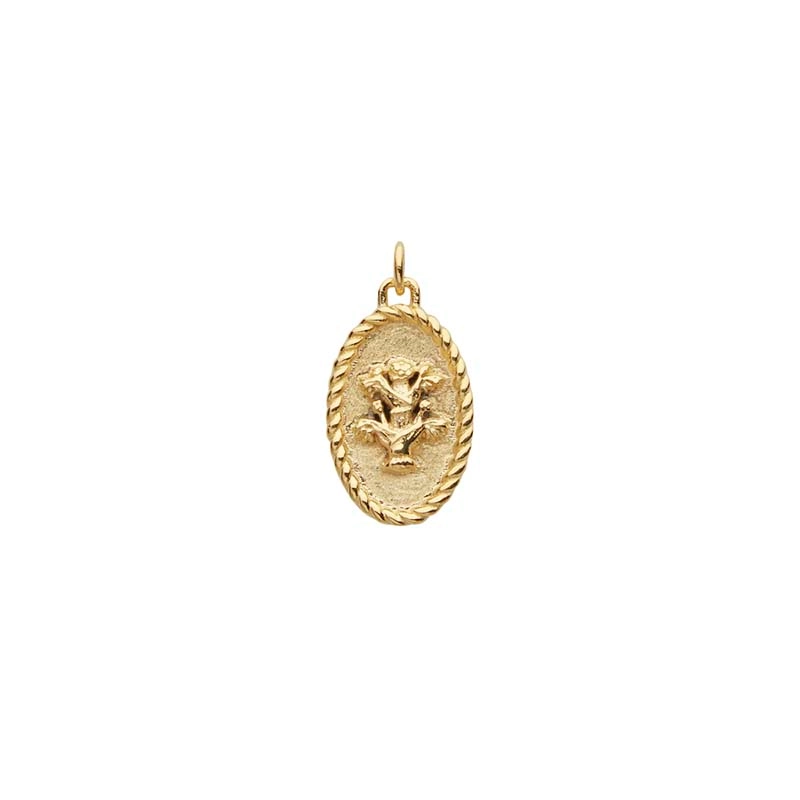 CU Jewellery - Letters/Two Flower Pendant Gold