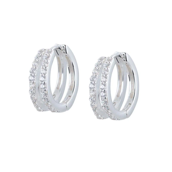 Elegance Creol Örhängen Medium i sterlingsilver med cubic zirconia
