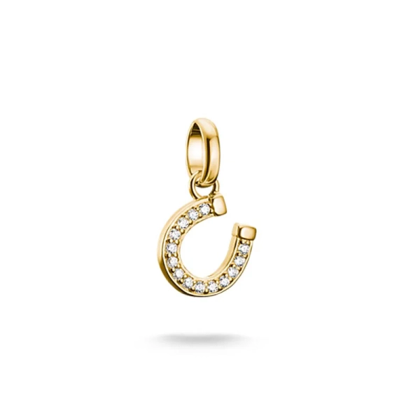 CC Connect Glittrande Hästsko Berlock Guld i 18K guldpläterat silver med cubic zirconia