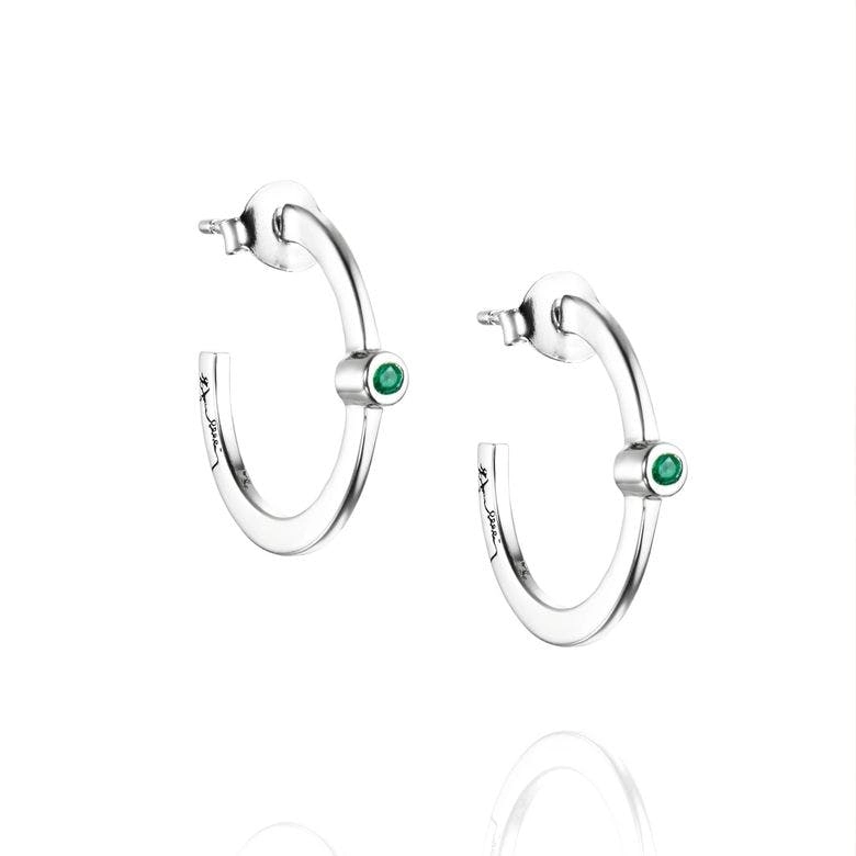 Efva Attling - Micro Blink Hoops - Green Emerald
