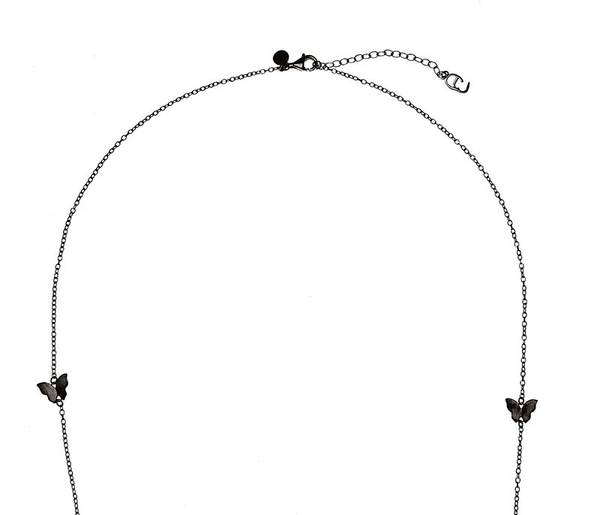 Butterfly Chain Necklace Black -CU Jewellery - Snabb frakt & paketinslagning - Nordicspectra.se