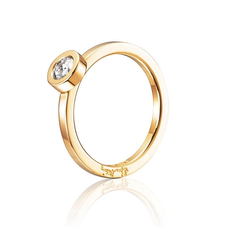 Efva Attling - The Wedding Thin Ring 0.30 ct Gold