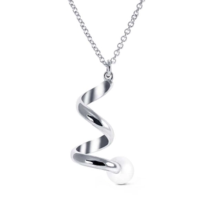 Spin On Necklace Large White Gold & Pearl - Nordic Spectra - Suuri valikoima & ilmainen lahjapaketointi - Nordicspectra.fi