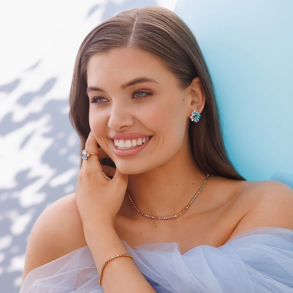 Katie Earrings Rhodium Sea Breeze Combo - Caroline Svedbom - Snabb leverans - Nordic Spectra
