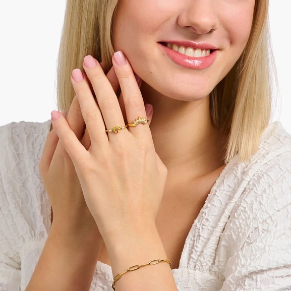 Ring med Palm & Färgglada Stenar - Thomas Sabo - Snabb leverans & paketinslagning - Nordic Spectra