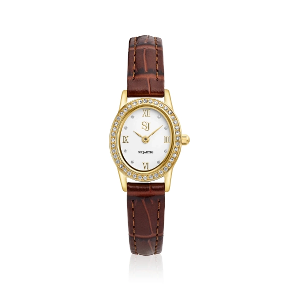 Angelica Watch braune Armbanduhr mit ovalem Zifferblatt