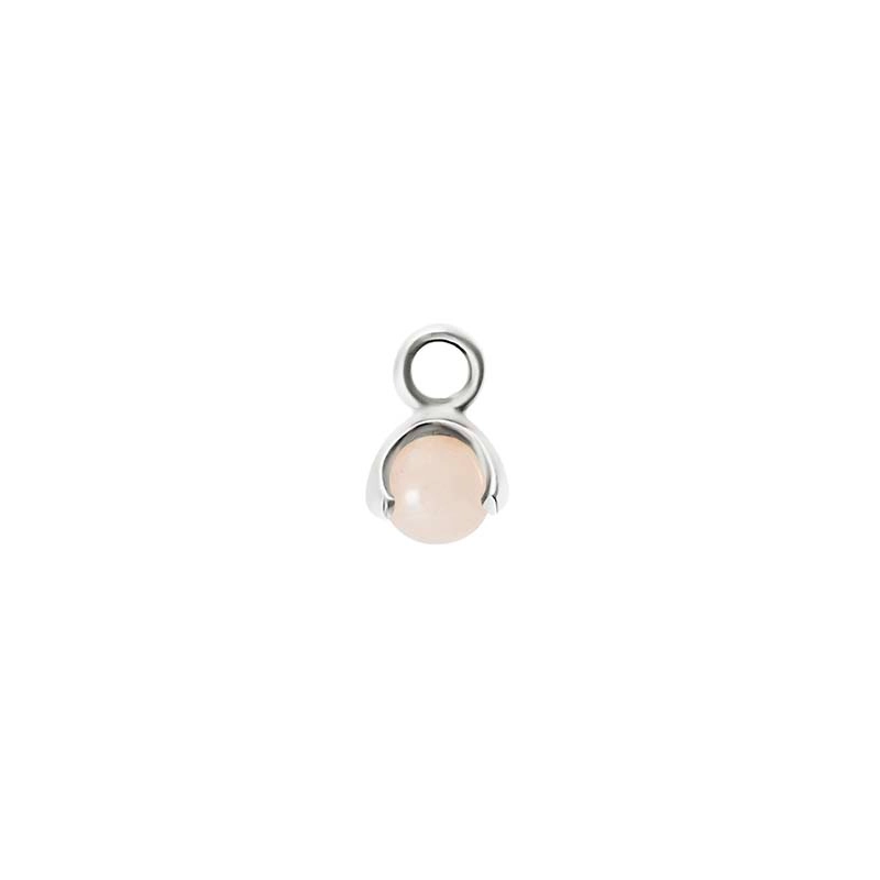 Letters Stone 10 Rose Quartz Pendant Silver