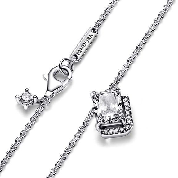Rechteckige Funkelnde Strahlenkranz Collier-Halskette von PANDORA, Schneller Versand - Nordicspectra.de