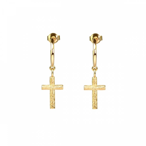 Branch Cross Earrings Gold - Emma Israelsson - Suuri valikoima & ilmainen lahjapaketointi - Nordicspectra.fi