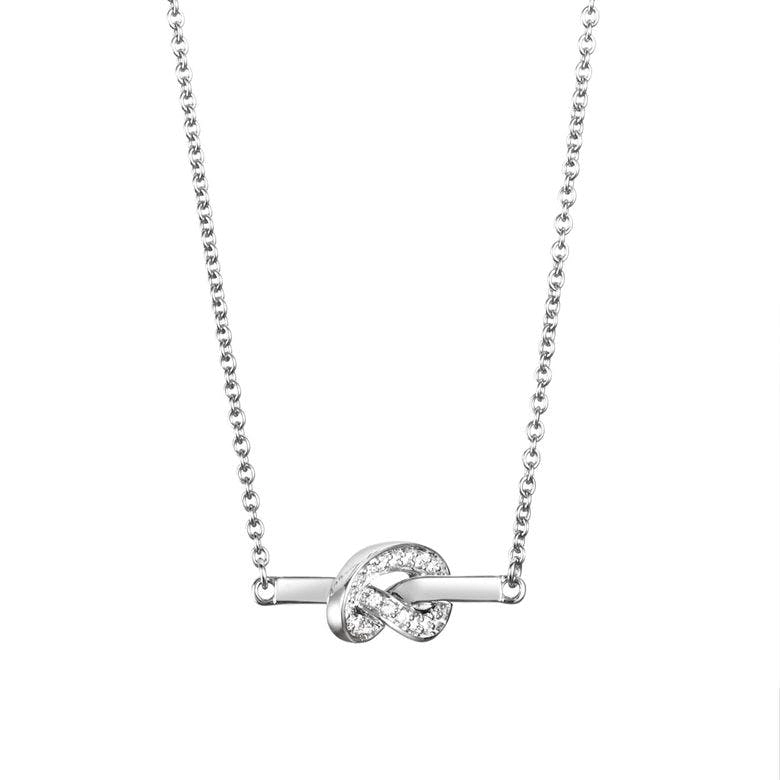 Efva Attling - Love Knot & Stars Necklace White Gold