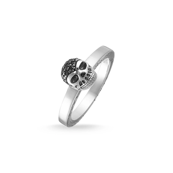 Dödskallering Svart Pavé - Thomas Sabo ringar - Snabb frakt & paketinslagning - Nordicspectra.se