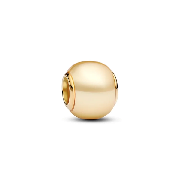 Goldener Charm von Pandora mit weißer Kunstperle