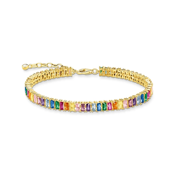 Tennis-Armband bunte Steine Gold von Thomas Sabo, Schneller Versand - Nordicspectra.de