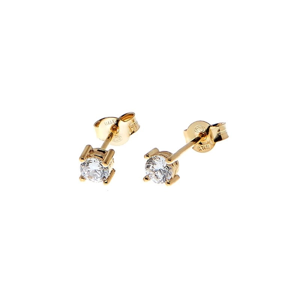 Two square stone stud ear - Gold -CU Jewellery - Snabb frakt & paketinslagning - Nordicspectra.se
