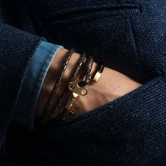 The Key Leather Bracelet Silver - Black - Skultuna - Snabb frakt & paketinslagning - Nordicspectra.se