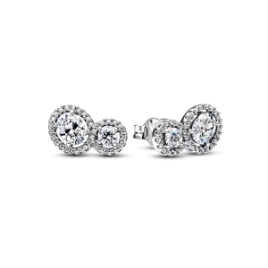 Ohrstecker mit strahlenden Steinen aus der Pandora Timeless-Kollektion. Aus echtem Silber mit Edelsteinen
