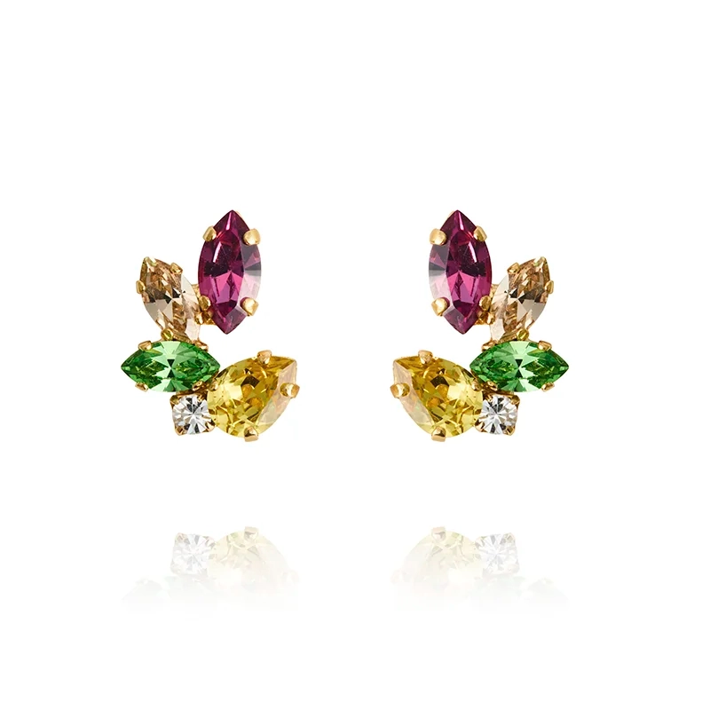 Caroline Svedbom - Clare Earrings Gold Autumn Bloom Combo