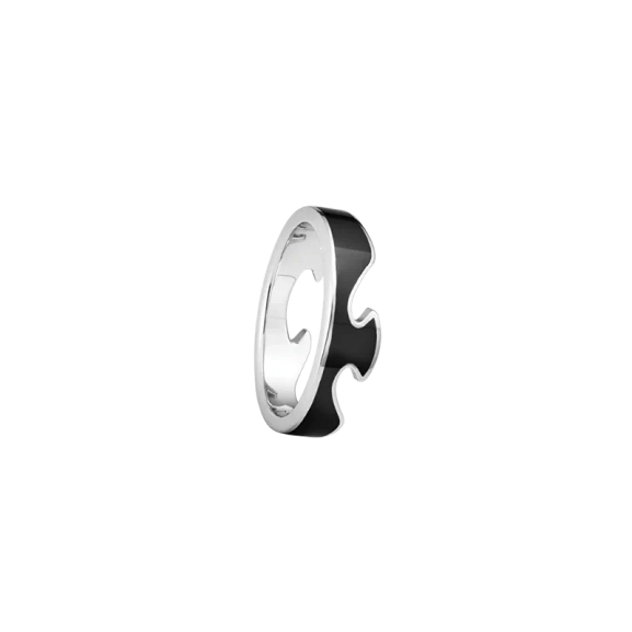 Fusion Ytterring Vitguld Svart - Georg Jensen - Designsmycken med snabba & trygga leveranser - Nordic Spectra