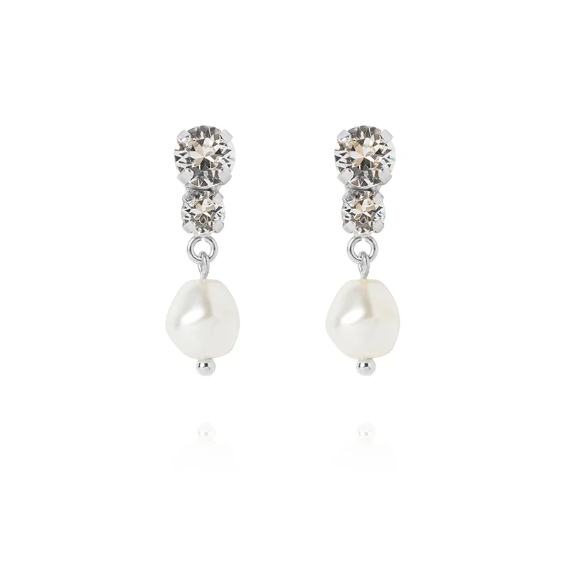 Caroline Svedbom - Pearl Wishes Earrings Rhodium Pearl / Crystal