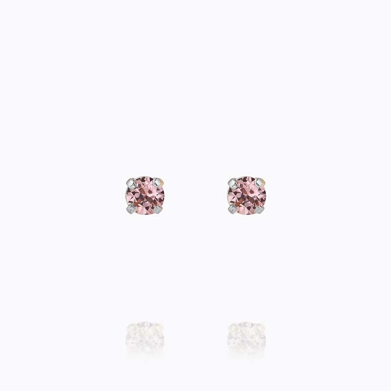 Caroline Svedbom - Mini Stud Earrings Rhodium Light Amethyst