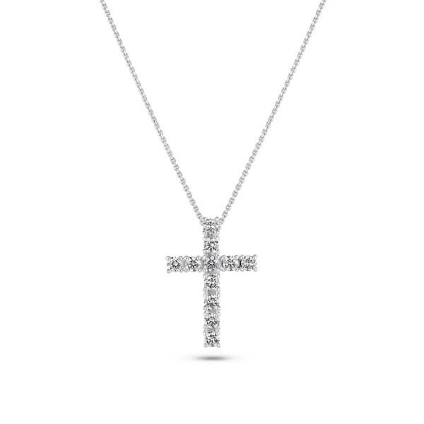 Alba Croce Necklace i 14K vitguld med gnistrande labbodlade diamanter