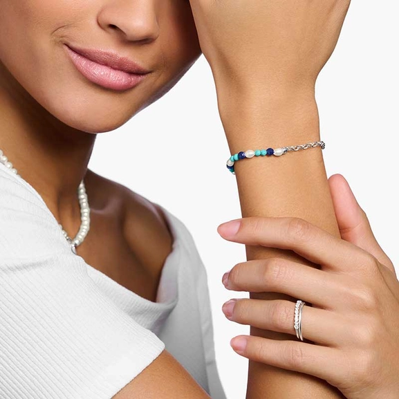 white pearls and chain links silver - Thomas Sabo - Suuri valikoima & ilmainen lahjapaketointi - Nordicspectra.fi