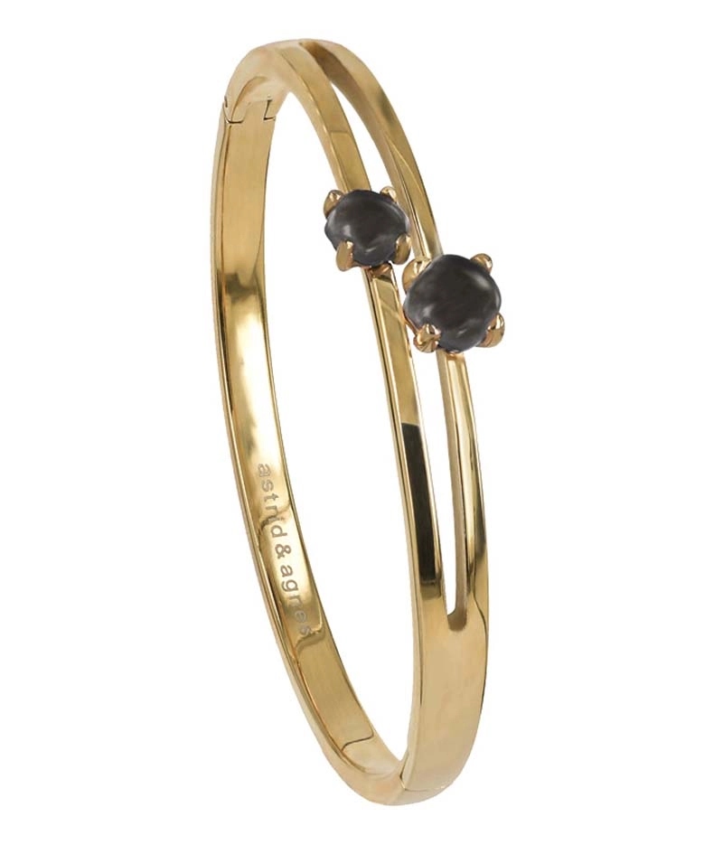 VICTORIA Armring Grå/Guld - Astrid & Agnes - Snabb frakt & paketinslagning - Nordicspectra.se