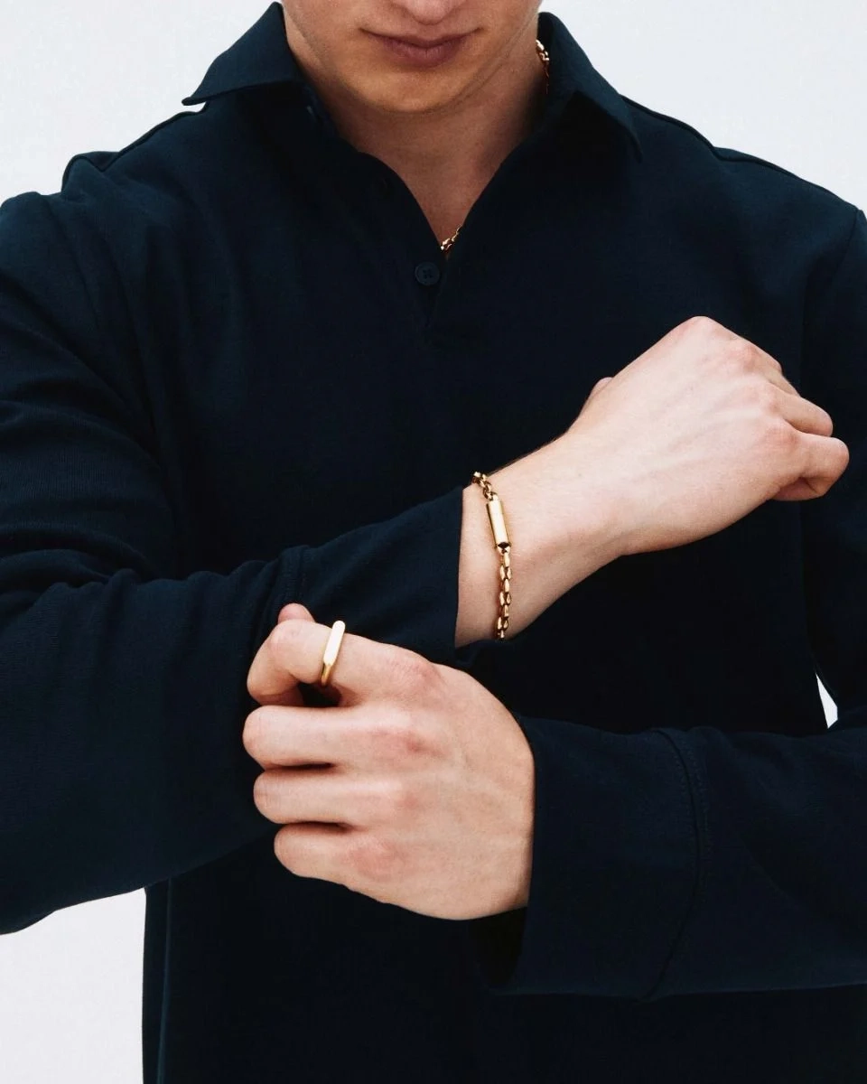 Armband i 14K guldplätering med fasettslipad