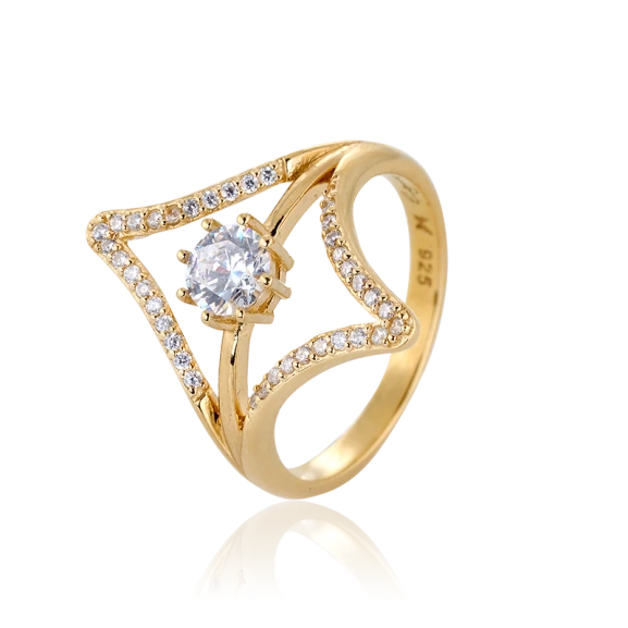 Balance of Energy Ring Gold 24K kullattua hopeaa kuutiozirkonialla