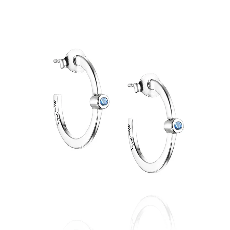 Efva Attling - Micro Blink Hoops - Blue Topaz