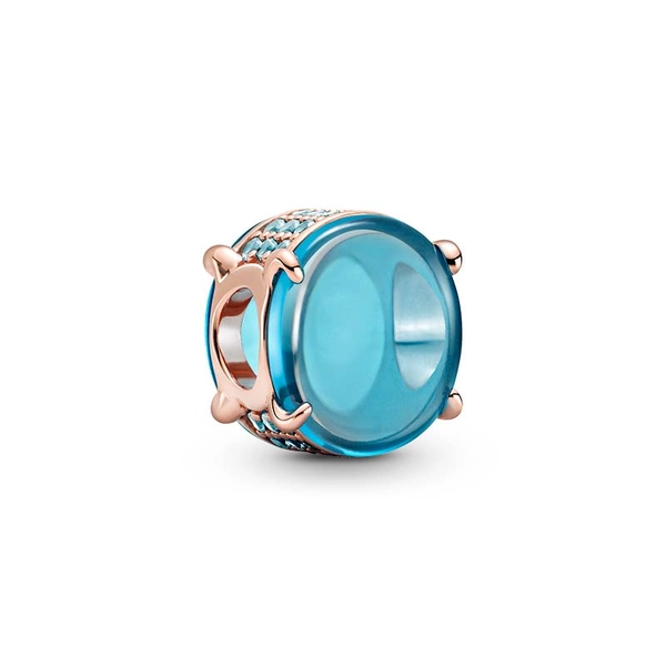 Blå Oval Cabochon Berlock Rosé - PANDORA - Snabb frakt & paketinslagning - Nordicspectra.se