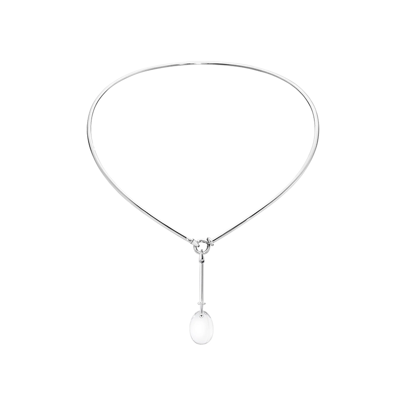 Georg Jensen - Dew Drop Halsring med H&auml;ngsmycke Bergskristall