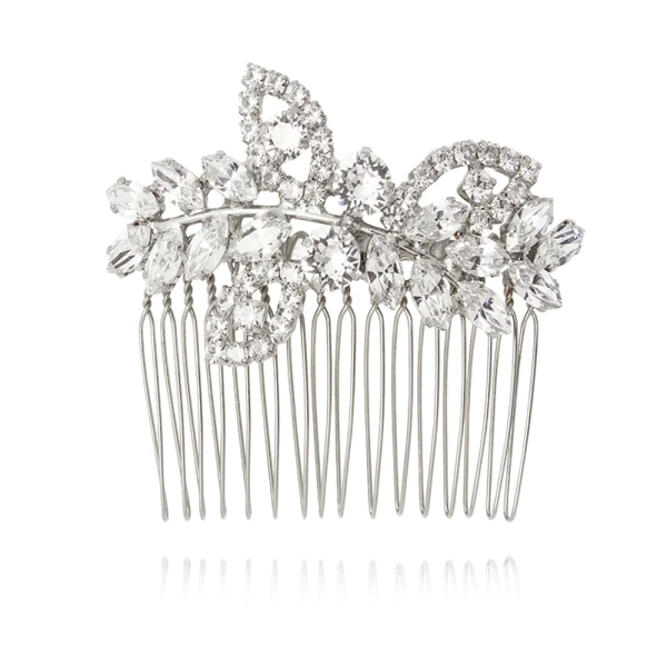 Elegant hårnål i rhodium med gnistrande kristaller