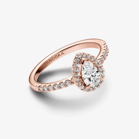 Ring med Glittrande Halo Rosé - PANDORA - Snabb leverans & paketinslagning - Nordic Spectra