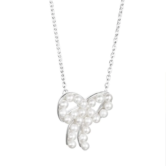 Mini Pearls Bow Necklace - Efva Attling halsband - Snabb frakt & paketinslagning - Nordicspectra.se