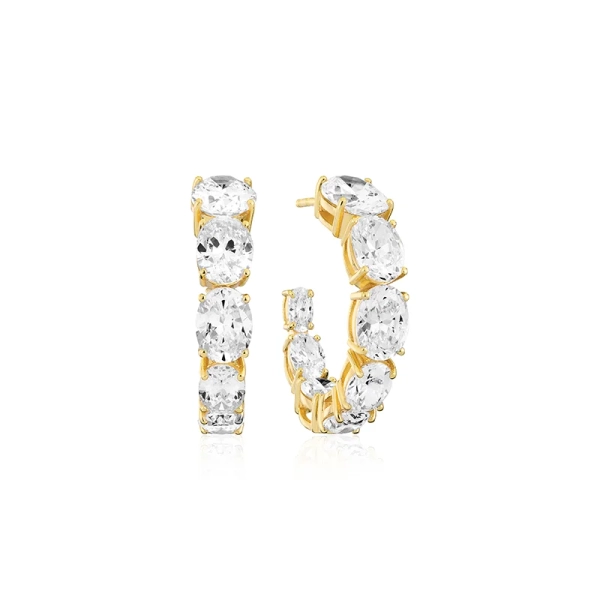 Ellisse Creolo Grande Earrings Gold Sif Jakobsilta