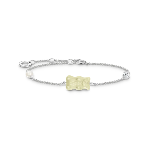 HARIBO Armband Gummibjörn Vit med Pärla & Sten - Thomas Sabo - Snabb leverans & paketinslagning - Nordic Spectra