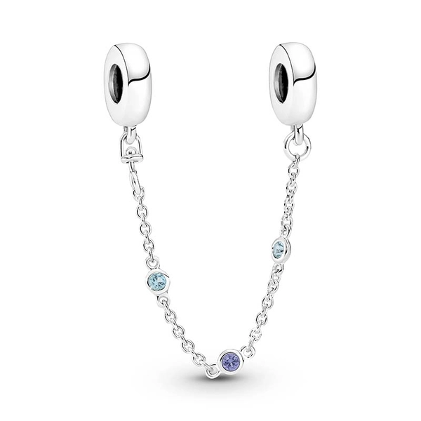 Triple Blue Stone Safety Chain - PANDORA - Snabb frakt & paketinslagning - Nordicspectra.se
