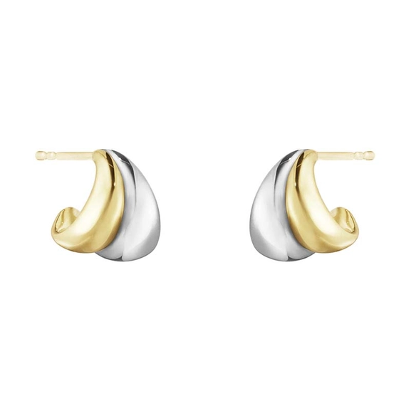 Curve Ohrringe Silber & Guld Klein von Georg Jensen, Schneller Versand - Nordicspectra.de