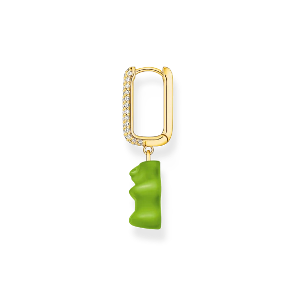 HARIBO Singelcreol Grön Gummibjörn med Glittrande Stenar Guld - Thomas Sabo - Snabb leverans & paketinslagning - Nordic Spectra