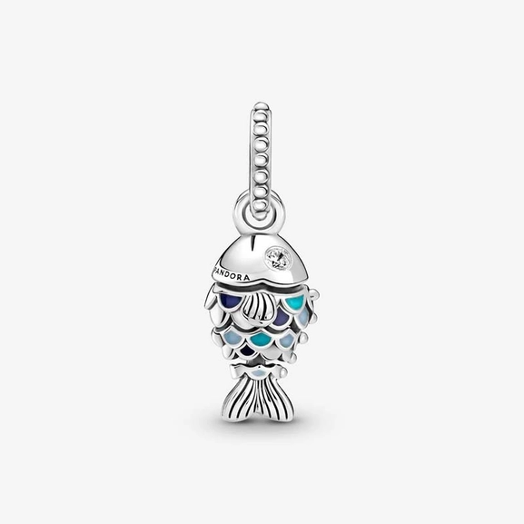 Fisch mit blauen Schuppen Charm-Anhänger - PANDORA - Schneller Versand