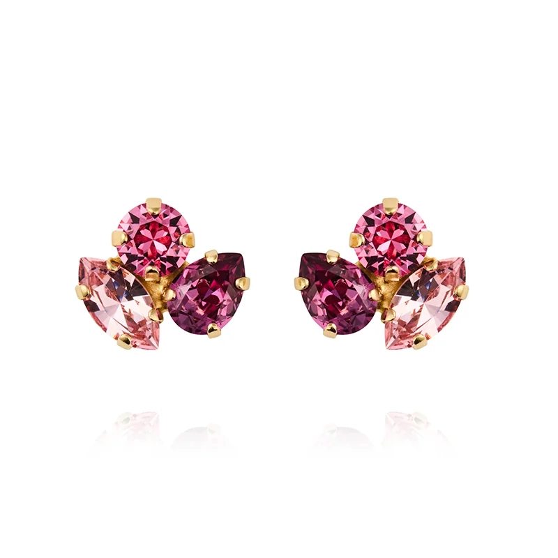 Caroline Svedbom - Ana Earrings Gold Dark Rose Combo