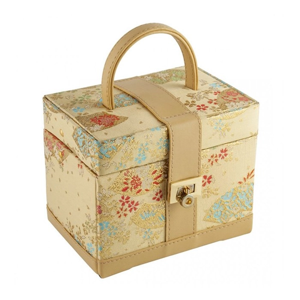 Smyckeskrin beige/mönstrat tyg - Snabb frakt & paketinslagning - Nordicspectra.se