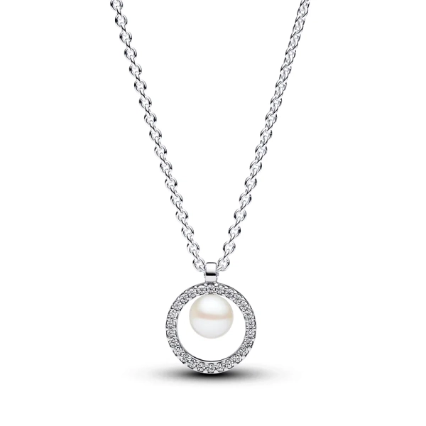 Behandelte Süßwasserzuchtperle & Pavé Collier-Halskette - PANDORA - Nordic Spectra