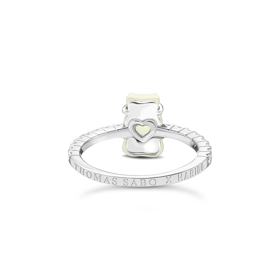 HARIBO Ring med Vit Gummibjörn & Glittrande Stenar - Thomas Sabo - Snabb leverans & paketinslagning - Nordic Spectra