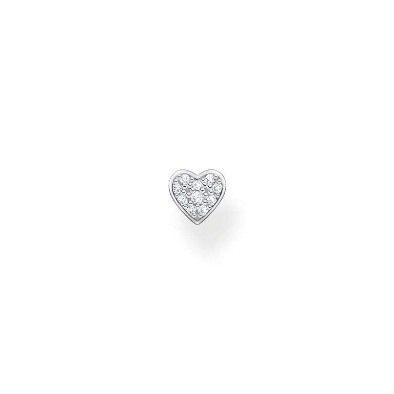 Einzel Ohrstecker Herz Pavé Silber von Thomas Sabo, Schneller Versand - Nordicspectra.de